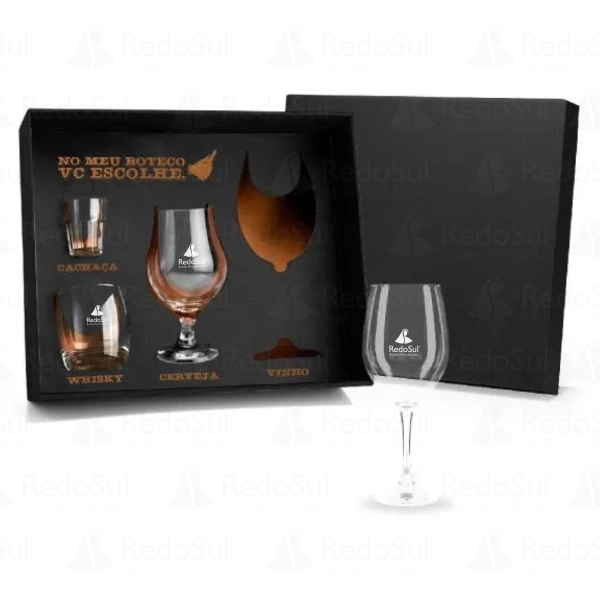 RD 7090016-Jogo de Copos de Vidro 04 Peças Personalizado RD 7090016-Jogo de Copos de Vidro 04 Peças Personalizado